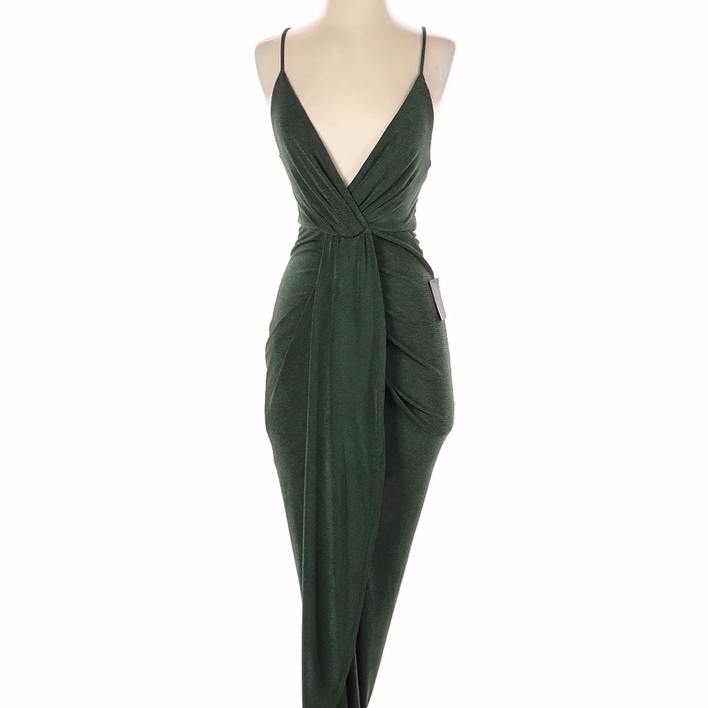 Lulu's Dark Green Wrap Dress